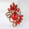 Alloy Crystal Glass Brooch For Fashion Women's Clothing Decoration view 5