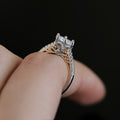 Korean Style Two Tone Micro Pave Zircon Couple Ring Set For Men And Women Fashion Bands view 2