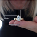 Oval Zircon Stone Inlaid Ring Simple Fashion Women's Stack Ring For Anniversary Jewelry view 5