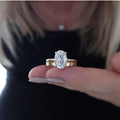 Oval Zircon Stone Inlaid Ring Simple Fashion Women's Stack Ring For Anniversary Jewelry view 1