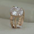 Oval Zircon Stone Inlaid Ring Simple Fashion Women's Stack Ring For Anniversary Jewelry view 3