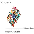 Alloy Rhinestone Large Glass Brooch Decorative Lapel Pin For Apparel view 10
