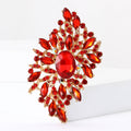 Alloy Rhinestone Large Glass Brooch Decorative Lapel Pin For Apparel view 2