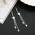 Korean Geometric Rhinestone Chain Long Tassel Drop Earrings For Women Elegant Sweet Dangle Earrings view 3