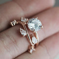 Creative Leaf Shape Ring Set With Sparkling Cubic Zirconia European Fashion Jewelry view 2