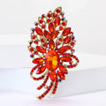 Alloy Full Rhinestone Large Glass Brooch Luxury Lapel Pin For Apparel view 3
