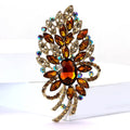 Alloy Full Rhinestone Large Glass Brooch Luxury Lapel Pin For Apparel view 4