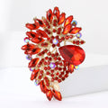 Alloy Full Rhinestone Large Glass Brooch Luxury Lapel Pin For Women view 2