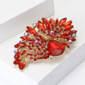 Alloy Full Rhinestone Large Glass Brooch Luxury Lapel Pin For Women view 3