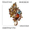 Large Alloy Rhinestone Glass Brooch Pin for Women's Clothing view 3