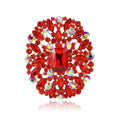 Alloy Rhinestone Large Glass Brooch Pin For Women's Garment Decoration view 5