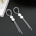Luxury Rhinestone Geometric Star Triangle Long Tassel Drop Earrings For Women Korean Statement Earrings view 3
