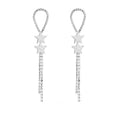 Luxury Rhinestone Geometric Star Triangle Long Tassel Drop Earrings For Women Korean Statement Earrings view 5