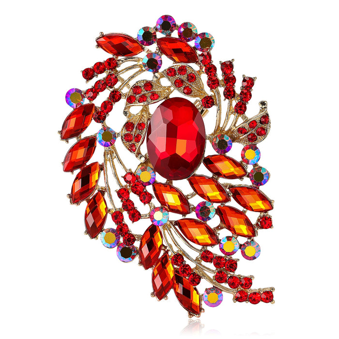 Alloy Rhinestone Large Glass Brooch For Women's Shawls And Cardigans