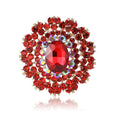 Large Alloy Rhinestone Glass Brooch Pin For Suits And Coats view 5