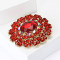 Large Alloy Rhinestone Glass Brooch Pin For Suits And Coats view 3