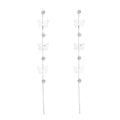 Elegant Korean Hollow Butterfly Rhinestone Alloy Long Tassel Drop Dangle Fashion Earrings view 5