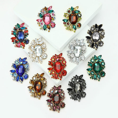 Alloy Rhinestone Glass Brooch Pin For Women's Fashion Clothing