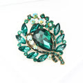 Alloy Rhinestone Glass Brooch Pin For Women Apparel Decoration view 3