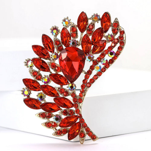 Alloy Rhinestone Large Glass Brooch Pin For Shawls And Cardigans