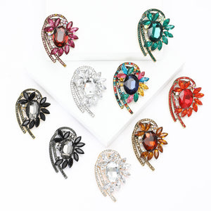 Alloy Rhinestone Glass Brooch Pin For Womens Versatile Apparel Decoration