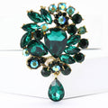 Alloy Rhinestone Glass Brooch Elegant Lapel Pin For Women Apparel view 2