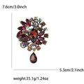 Alloy Rhinestone Glass Brooch Elegant Lapel Pin For Women Apparel view 11