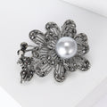 Alloy Rhinestone Black Rose Brooch Pin For Women's Fashion Apparel view 2