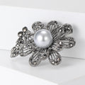 Alloy Rhinestone Black Rose Brooch Pin For Women's Fashion Apparel view 3