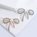 Alloy Rhinestone Pearl Bowknot Brooch Pin For Floral Clothing Accessories view 3