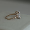 Classic Four Prong White Square Zircon Ring Rose Gold Plated Copper Finger Jewelry view 4