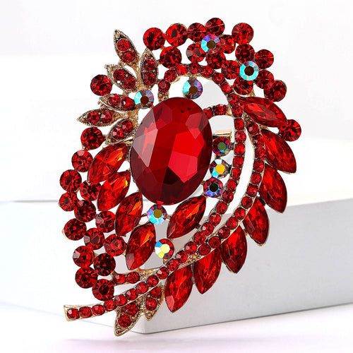 Alloy Glass Rhinestone Large Brooch Pin For Women's Fashion Clothing