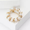 Alloy Pearl Wreath Brooch For Suits And Coats view 3