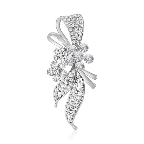 Alloy Rhinestone Flower Brooch Pin For Suits And Apparel Accessories