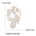 Alloy Rhinestone Pearl Butterfly Brooch Pin For Elegant Suit Decoration view 6