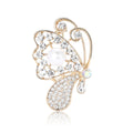 Alloy Rhinestone Pearl Butterfly Brooch Pin For Elegant Suit Decoration view 5