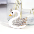 Alloy Enamel Rhinestone White Swan Brooch For Women Apparel view 2