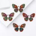 Alloy Rhinestone Butterfly Pearl Brooch For Versatile Lapel Decoration view 3