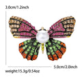 Alloy Rhinestone Butterfly Pearl Brooch For Versatile Lapel Decoration view 6