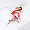 Alloy Enamel Flamingo Brooch Pin For Womens Suit And Coat Decor view 3