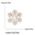 Alloy Rhinestone Snowflake Pearl Brooch Pin For Floral Clothing Decor view 5