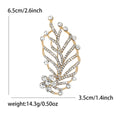 Alloy Rhinestone Leaf Brooch Pin For Suits And Apparel Accessories view 5