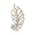 Alloy Rhinestone Leaf Brooch Pin For Suits And Apparel Accessories view 1