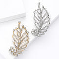 Alloy Rhinestone Leaf Brooch Pin For Suits And Apparel Accessories view 3