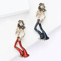 Alloy Enamel Tango Dancer Brooch Pin For Vintage Womens Apparel view 2