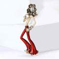 Alloy Enamel Tango Dancer Brooch Pin For Vintage Womens Apparel view 3