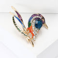 Alloy Rhinestone Woodpecker Brooch For Elegant Womens Clothing Decoration view 2