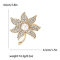 Alloy Pearl Rhinestone Floral Brooch For Women's Clothing Accessories view 4