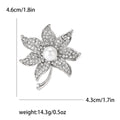 Alloy Pearl Rhinestone Floral Brooch For Women's Clothing Accessories view 6