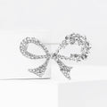 Alloy Rhinestone Bow Brooch Pin For Women Suit Coat Decor view 2